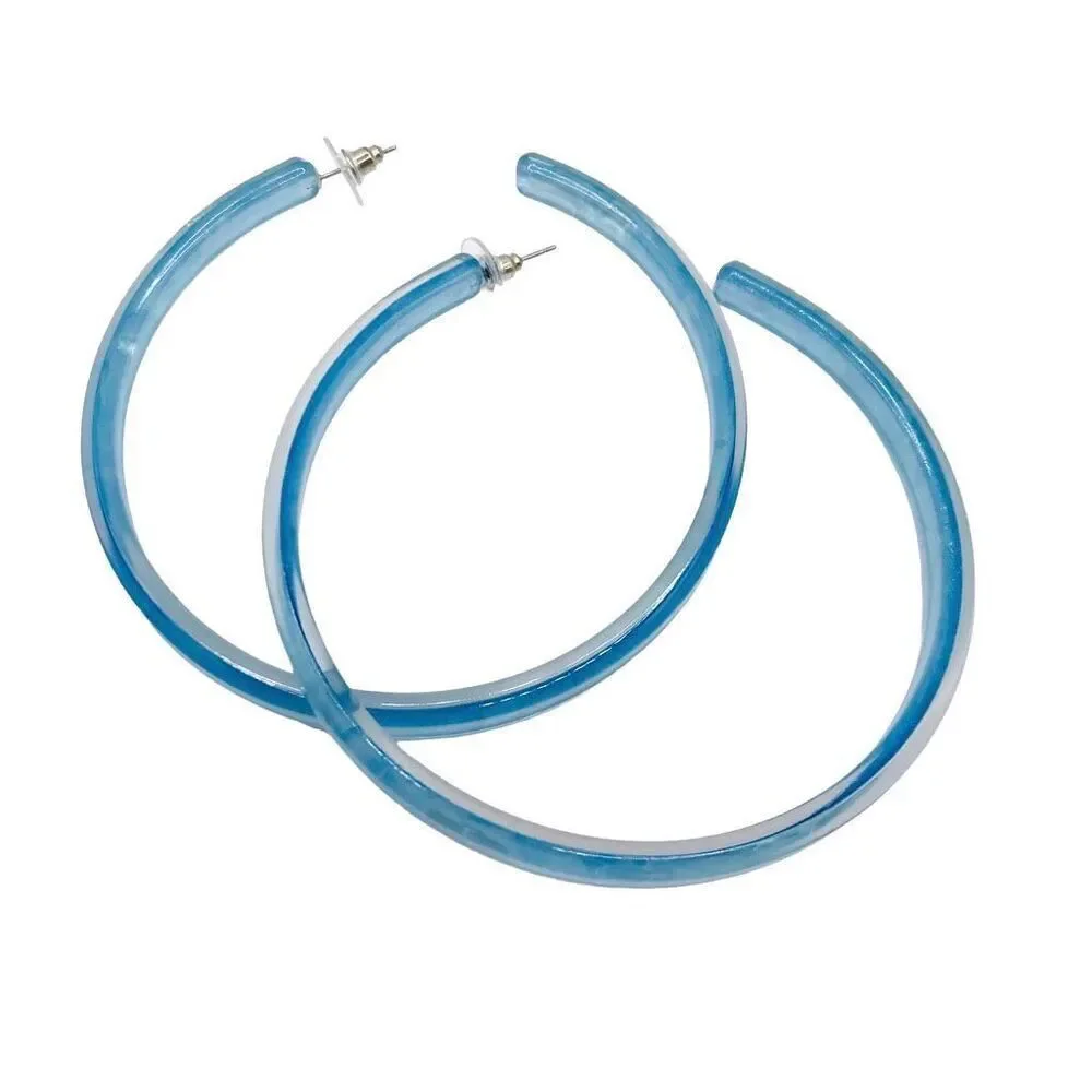 Colorful Large Hoop Earring 3 pairs Statement Acrylic Hoop Earrings
